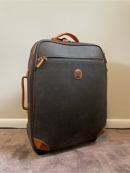 Bric's Other - Bric's Dark Brown and Orange Carry-On Suitcase